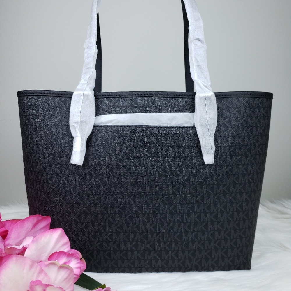 🌺NWT Michael Kors MD Carryall Tote Bag Black MK - Picture 4 of 8